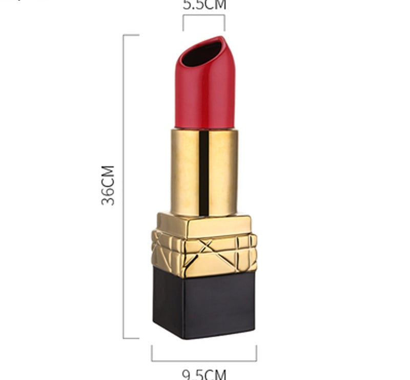 Ruby Charm Lipstick Shaped Decorative Vase