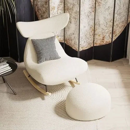 Fluffy White Living Room Chair