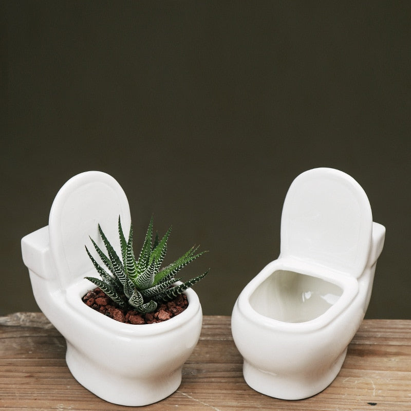 Toilet Shaped Flower Pot Vase