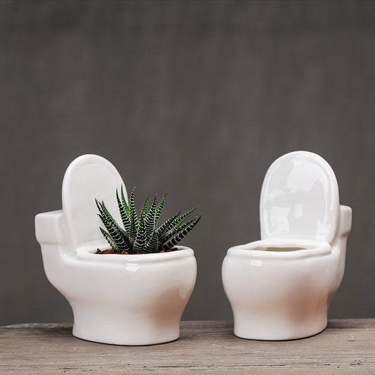 Toilet Shaped Flower Pot Vase