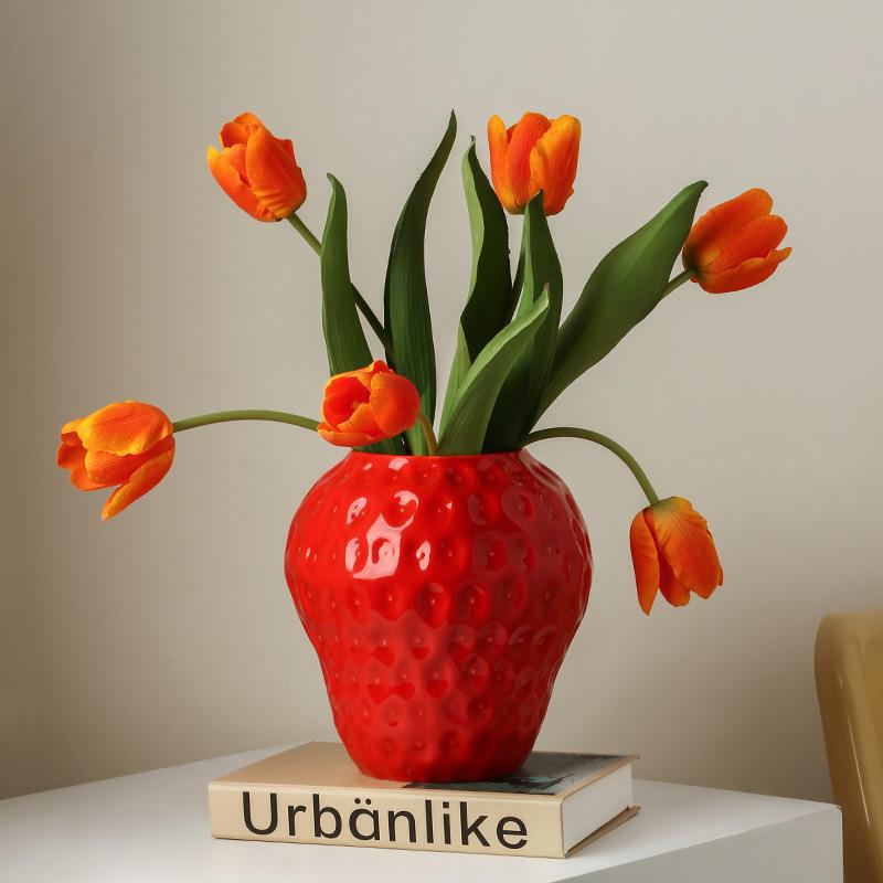 Strawberry Shaped Decorative Flower Vase