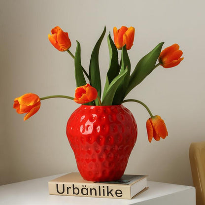 Strawberry Shaped Decorative Flower Vase