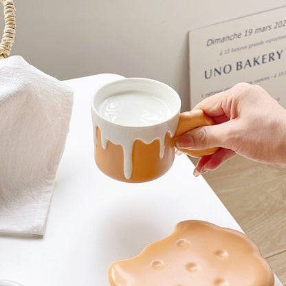 Biscuit Shaped Mug with Saucer Set