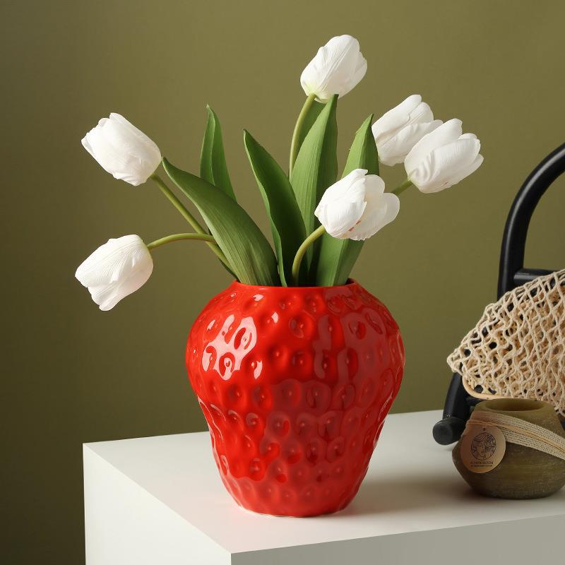 Strawberry Shaped Decorative Flower Vase