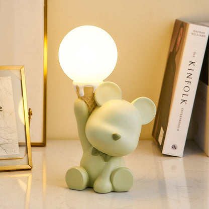 Ice Cream Holding Bear Shaped Table Lamp