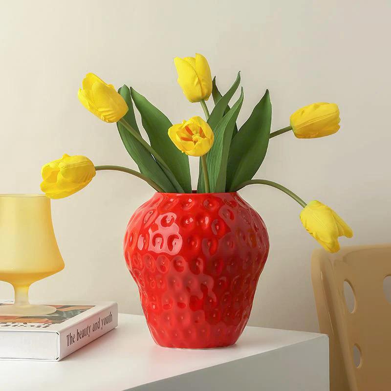 Strawberry Shaped Decorative Flower Vase