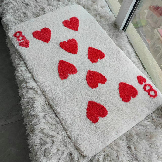 Red Love Heart 8 Area Rug