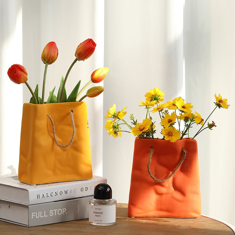 Colorful Tote Bag Decorative Vase