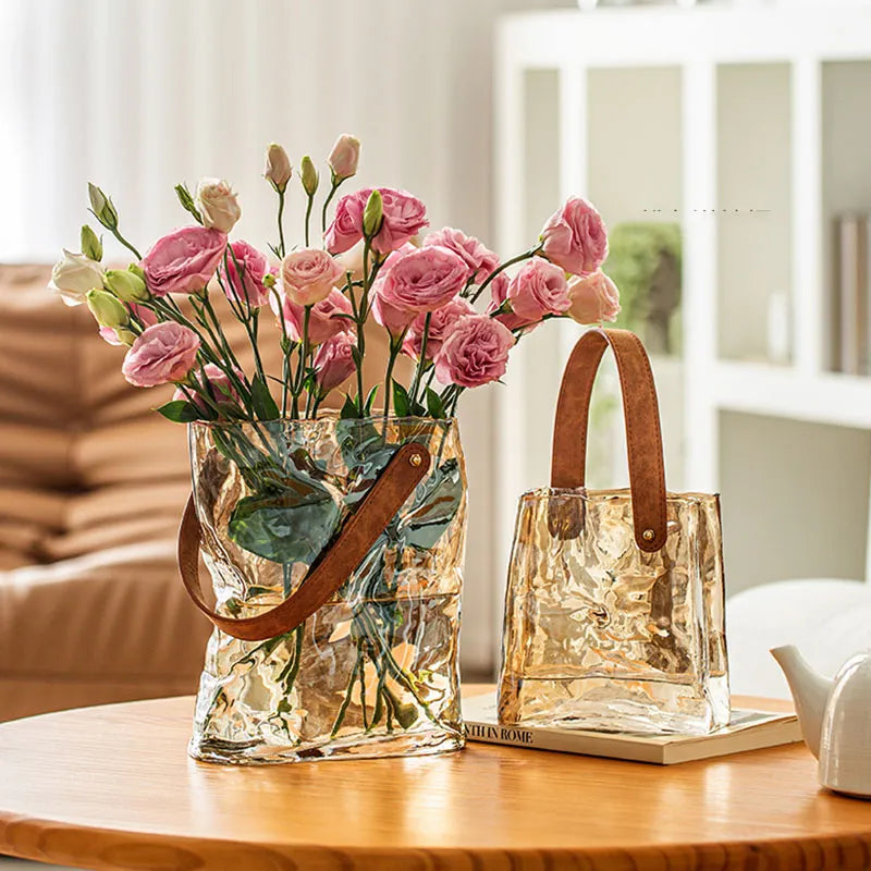 Handbag Decorative Hydroponic Glass Vase