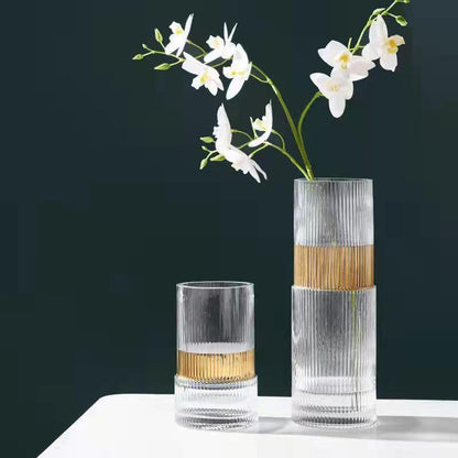 Ribbed Decorative Glass Vase