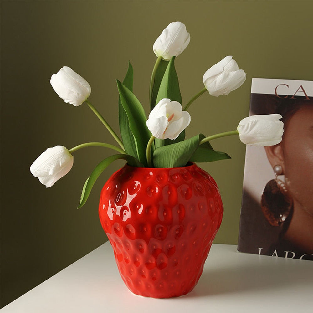 Strawberry Shaped Decorative Flower Vase