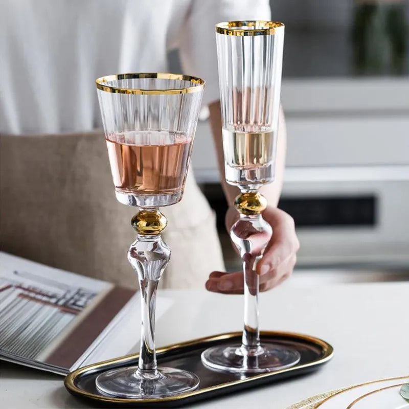 French Gilded Rim Champagne Flute