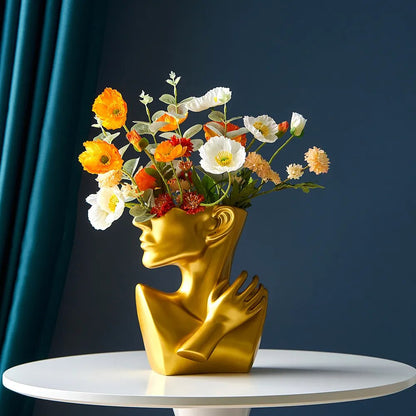 Abstract Portrait Decorative Vase