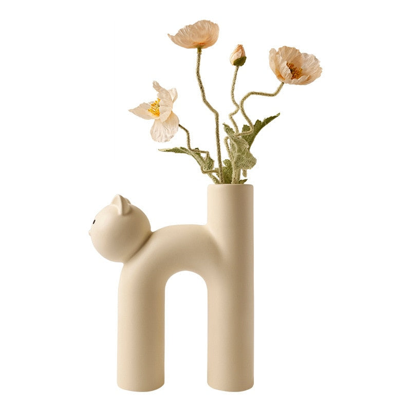 Cute Cat Shaped Ceramic Vase