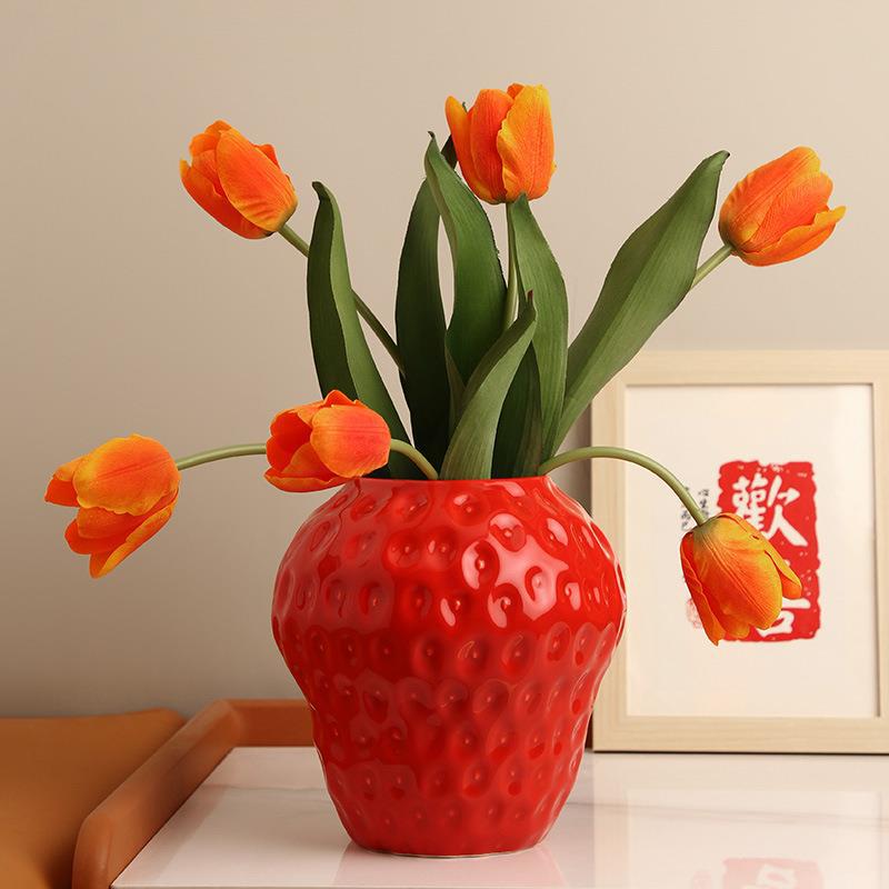 Strawberry Shaped Decorative Flower Vase