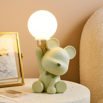 Ice Cream Holding Bear Shaped Table Lamp