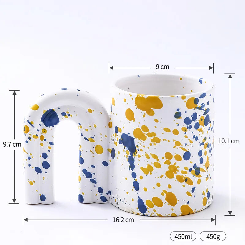 Doorknob Speckled Colored Ceramic Mugs