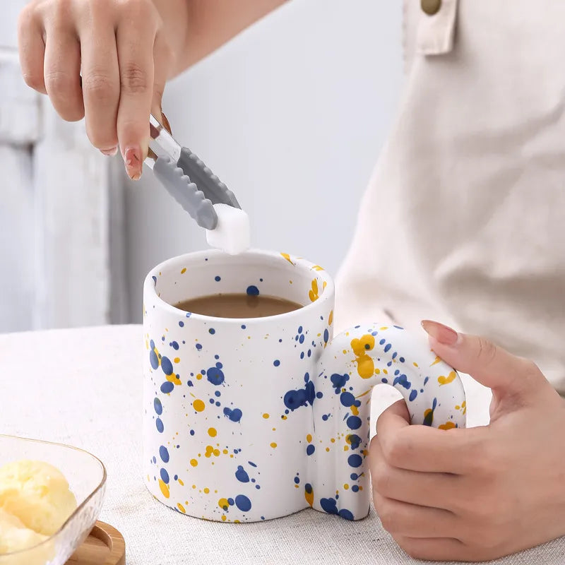 Doorknob Speckled Colored Ceramic Mugs