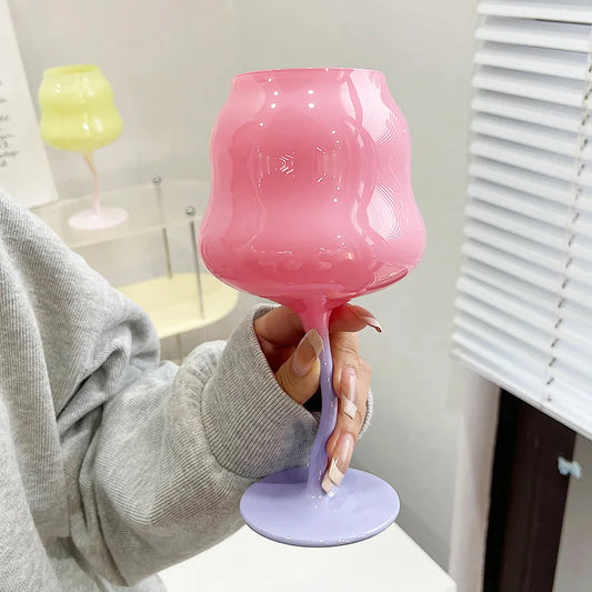 Macaron Shaped Colored Coupe Goblet