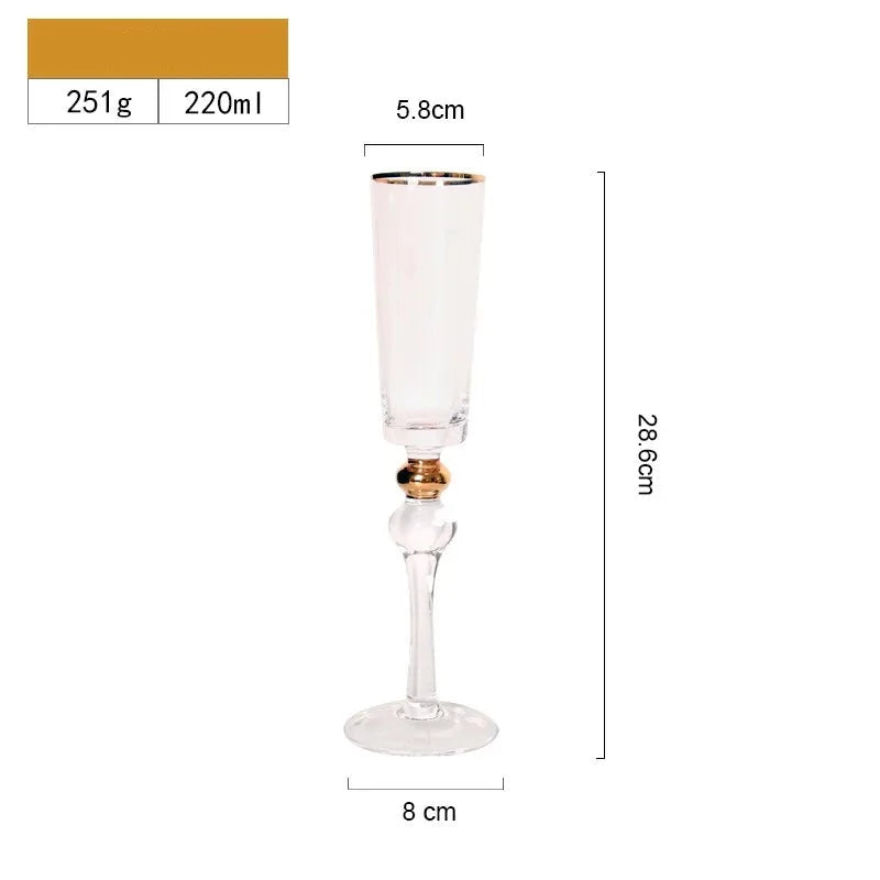 French Gilded Rim Champagne Flute