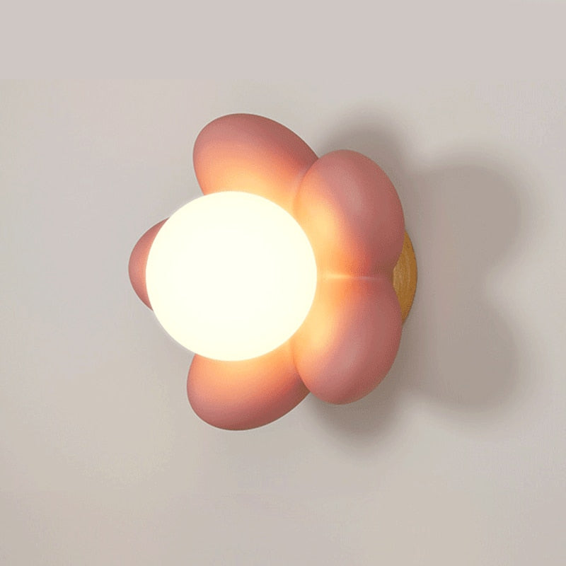 Pink White Flower Wall Sconce