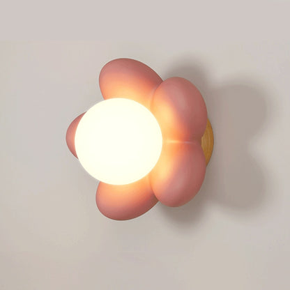 Pink White Flower Wall Sconce