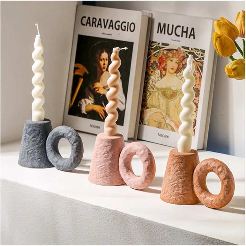 Colored Ceramic Candleholders