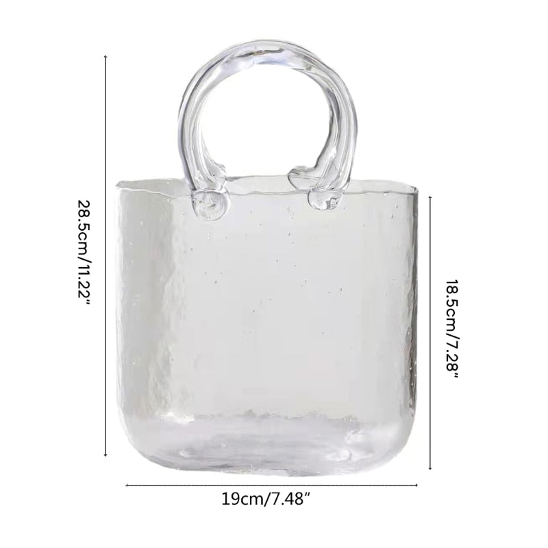 Clear Tote Bag Decorative Vase