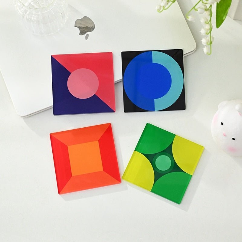 Acrylic Geometric Pattern Coasters - DIVINE DESIGN