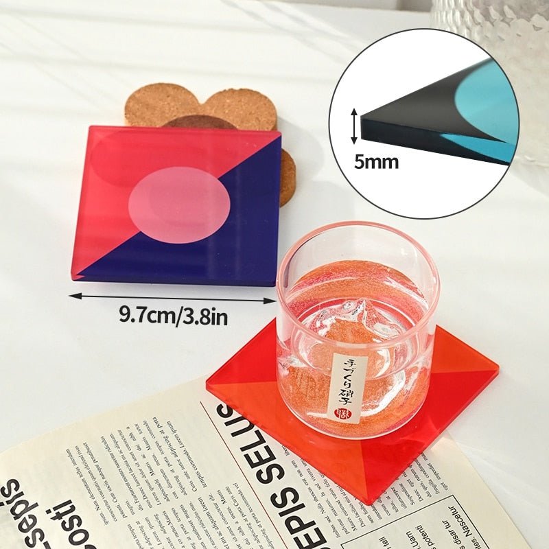 Acrylic Geometric Pattern Coasters - DIVINE DESIGN