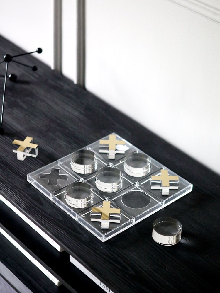 Acrylic Metal Decorative Tic-Tac-Toe Set - DIVINE DESIGN