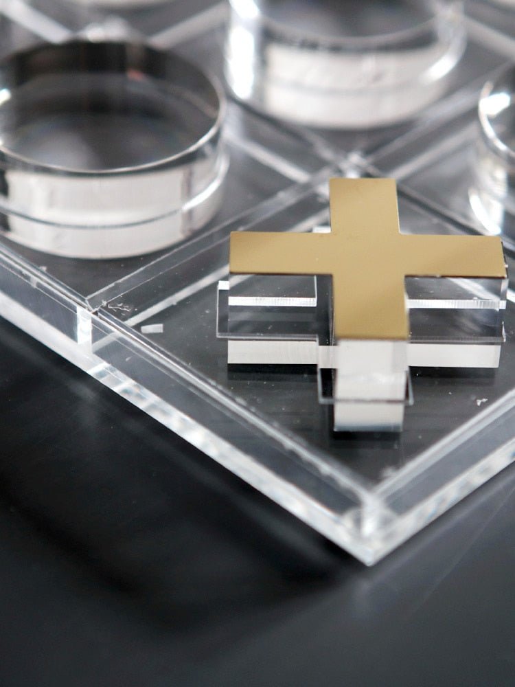 Acrylic Metal Decorative Tic-Tac-Toe Set - DIVINE DESIGN