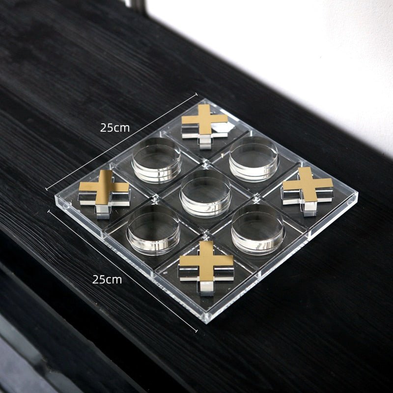 Acrylic Metal Decorative Tic-Tac-Toe Set - DIVINE DESIGN