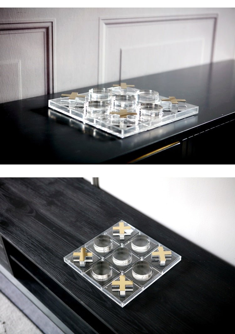 Acrylic Metal Decorative Tic-Tac-Toe Set - DIVINE DESIGN