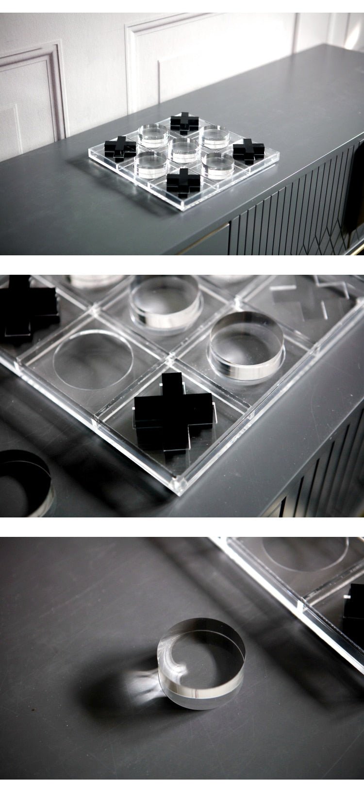 Acrylic Metal Decorative Tic-Tac-Toe Set - DIVINE DESIGN