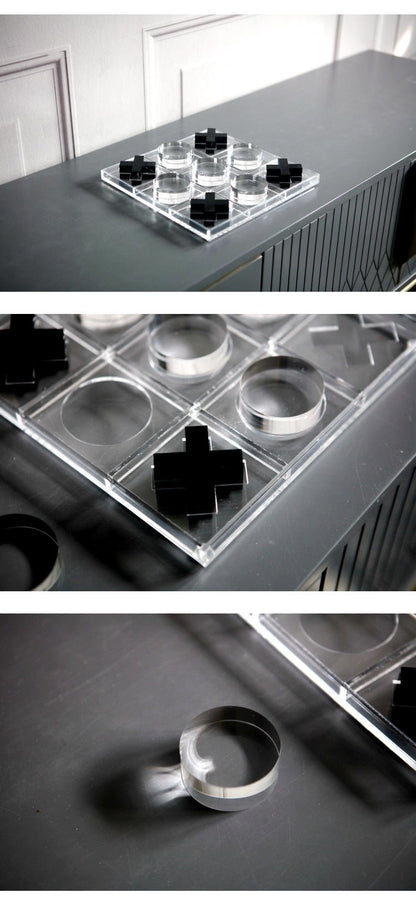 Acrylic Metal Decorative Tic-Tac-Toe Set - DIVINE DESIGN