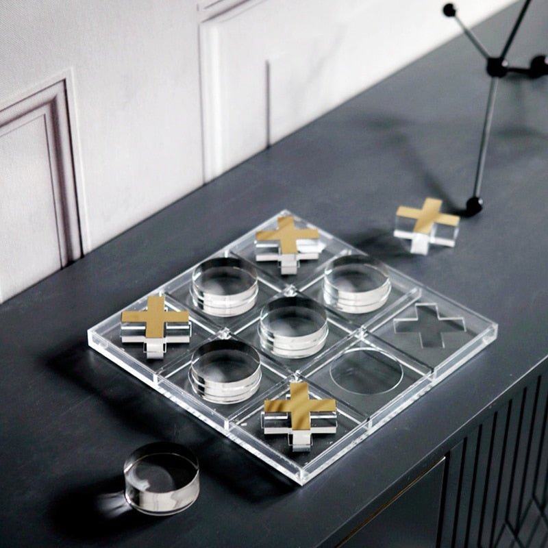 Acrylic Metal Decorative Tic-Tac-Toe Set - DIVINE DESIGN