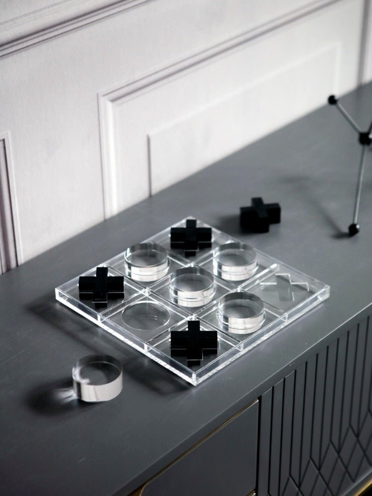 Acrylic Metal Decorative Tic-Tac-Toe Set - DIVINE DESIGN