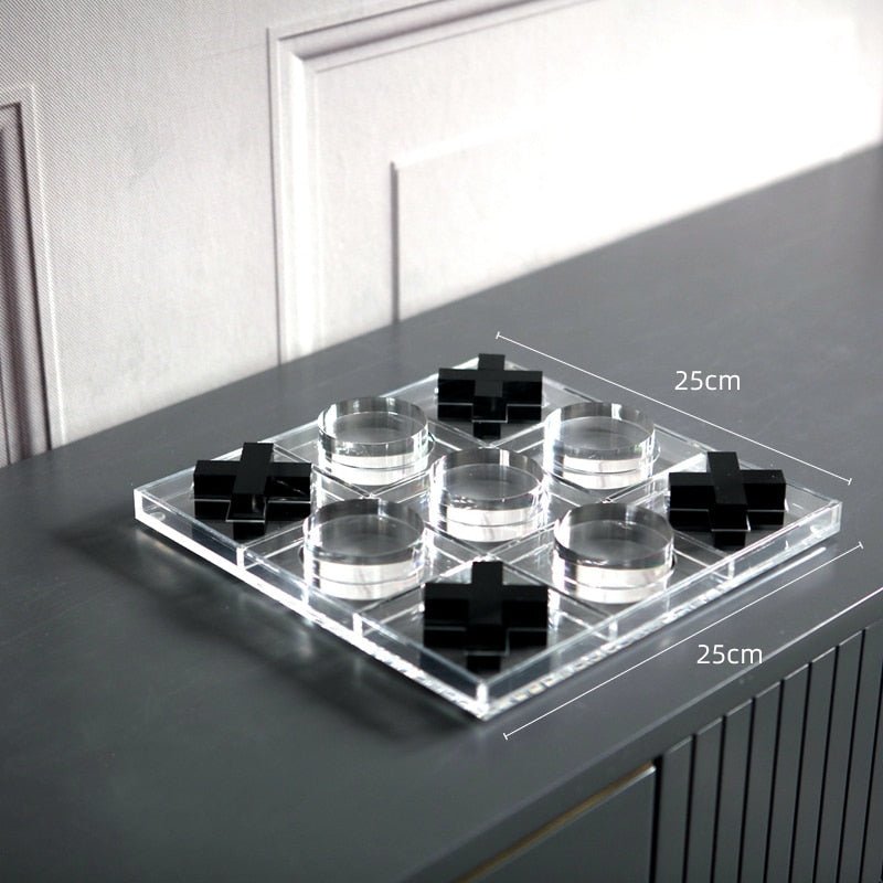 Acrylic Metal Decorative Tic-Tac-Toe Set - DIVINE DESIGN