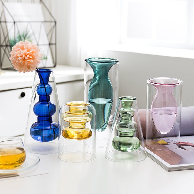 Alura Colored Minimalist Glass Vase - DIVINE DESIGN