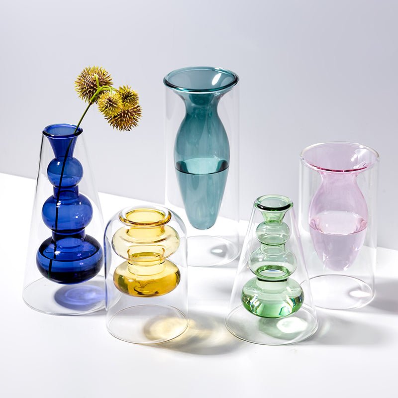 Alura Colored Minimalist Glass Vase - DIVINE DESIGN