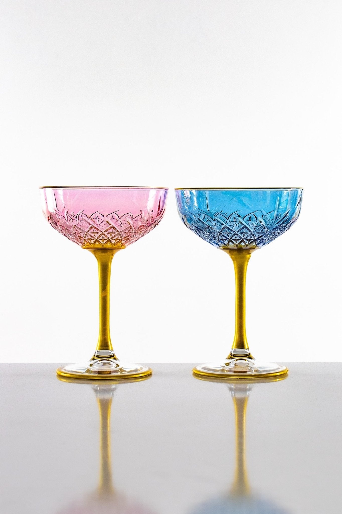 Aura Vintage Colored Champagne Coupe - DIVINE DESIGN