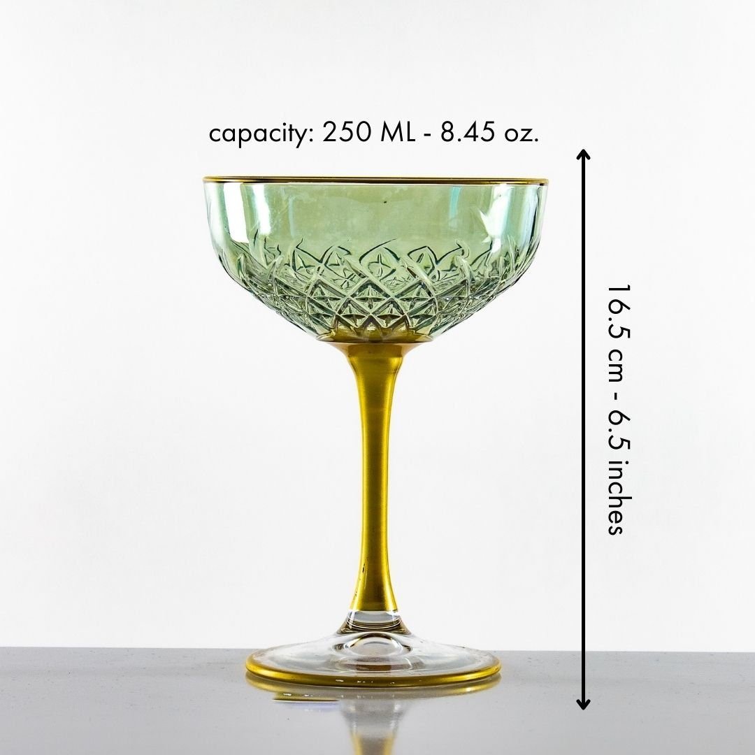 Aura Vintage Colored Champagne Coupe - DIVINE DESIGN