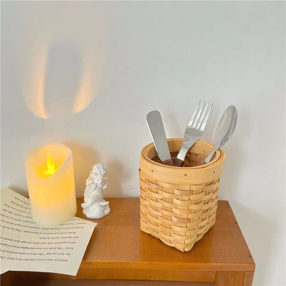 Bamboo Desktop Storage Basket - DIVINE DESIGN