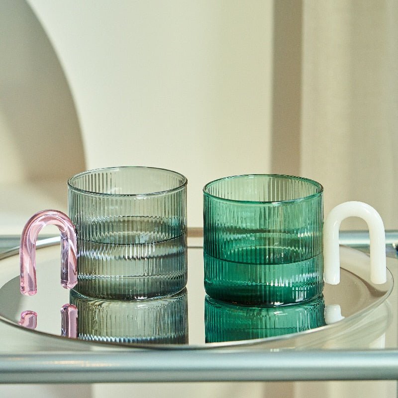 Biggs Rippled Colored Glass Mug - DIVINE DESIGN