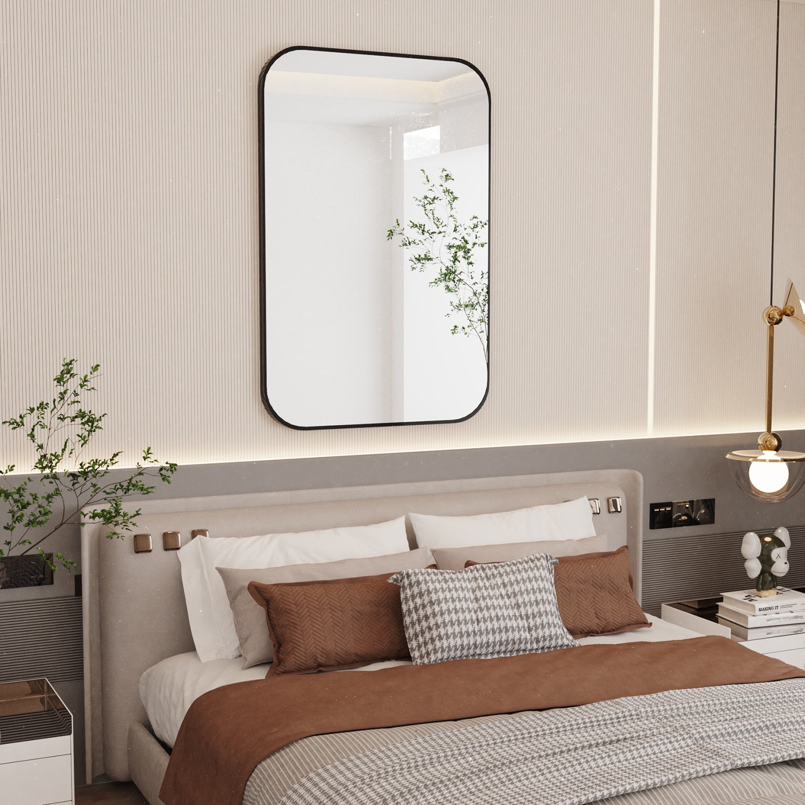 Billet Black Rounded Rectangle Mirror - DIVINE DESIGN