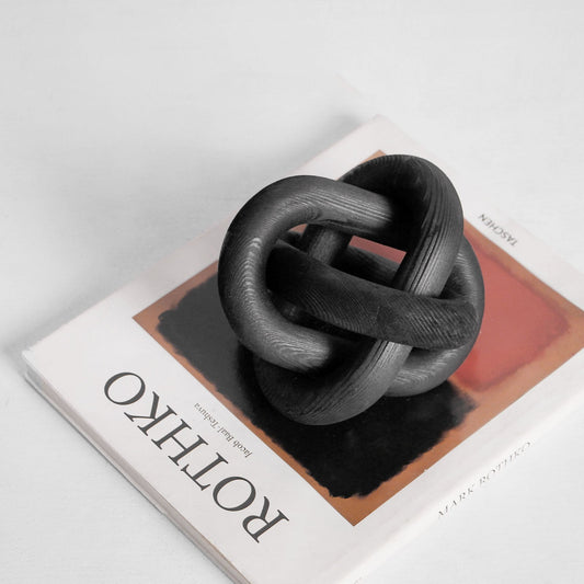 Carbon Wood Intertwined Rings Sculpture - DIVINE DESIGN