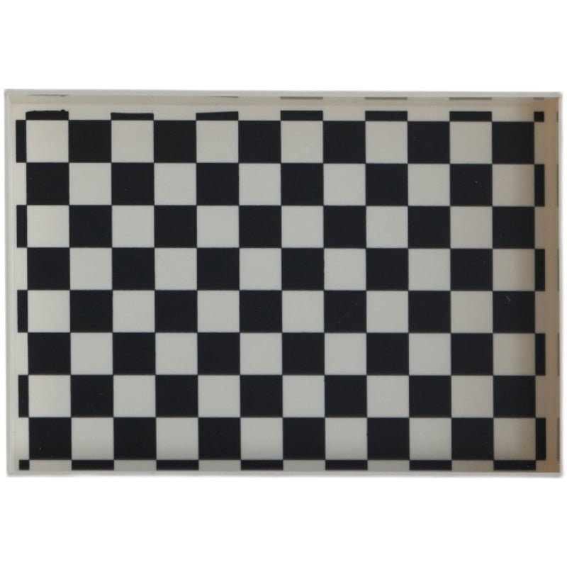 Checkered Acrylic Decorative Tray - DIVINE DESIGN