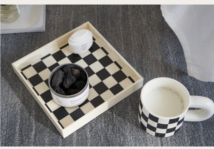 Checkered Acrylic Decorative Tray - DIVINE DESIGN