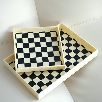 Checkered Acrylic Decorative Tray - DIVINE DESIGN